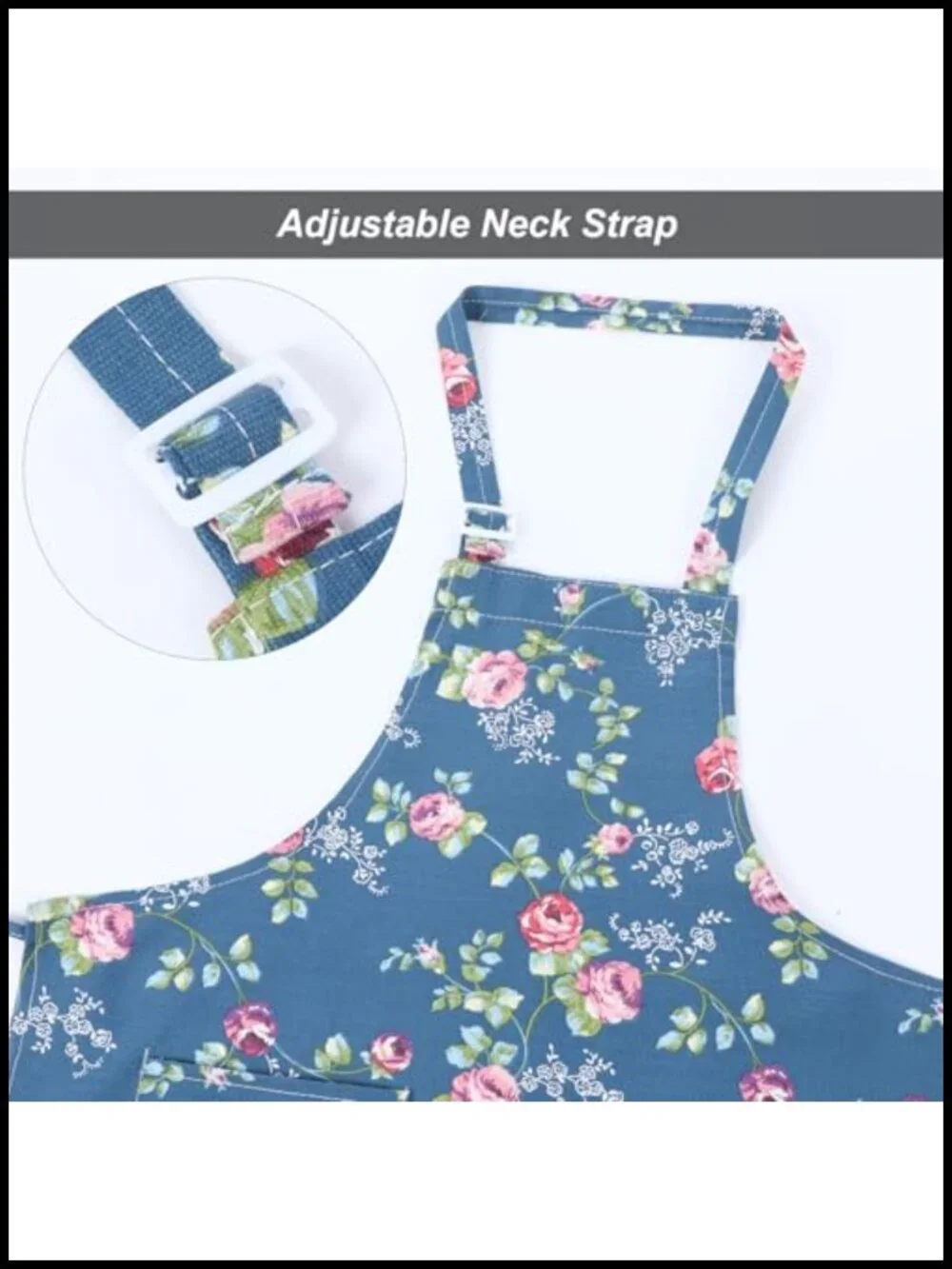 Plus Size Canvas Apron with Big Pockets Floral Cotton Linen for Cooking Baking